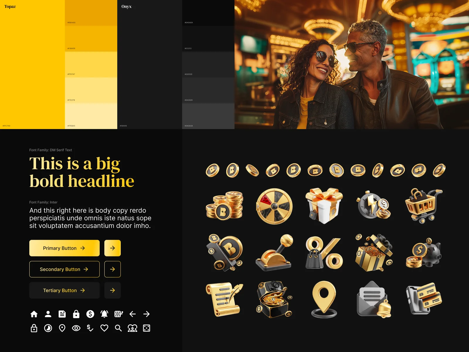 Betty color palette, typography, and icon system