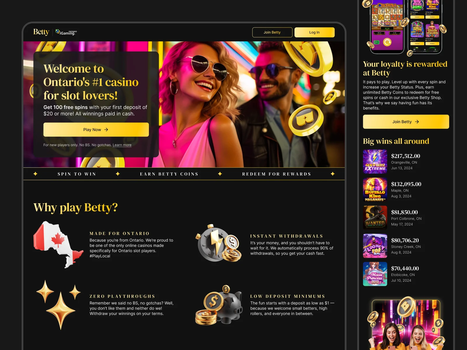 Betty marketing site