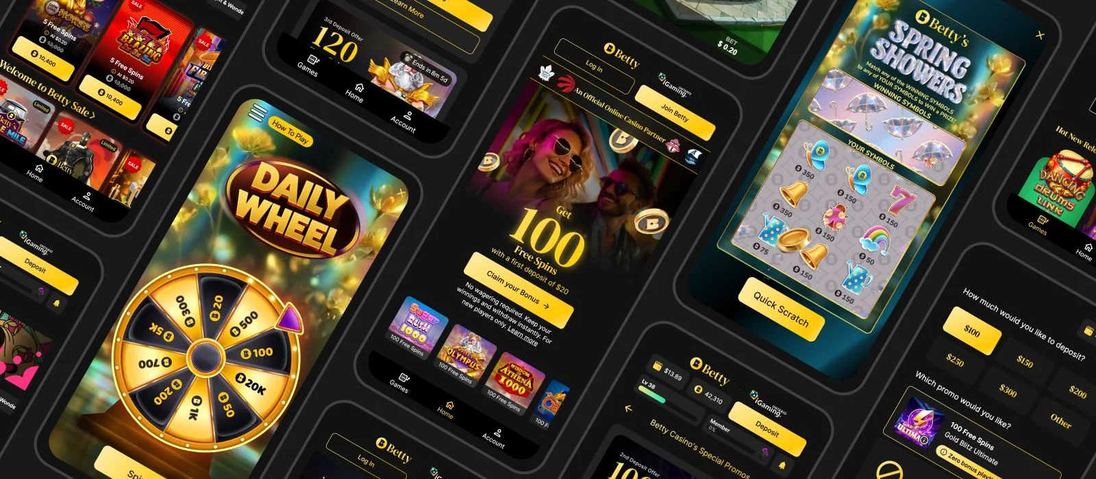 Betty app screens