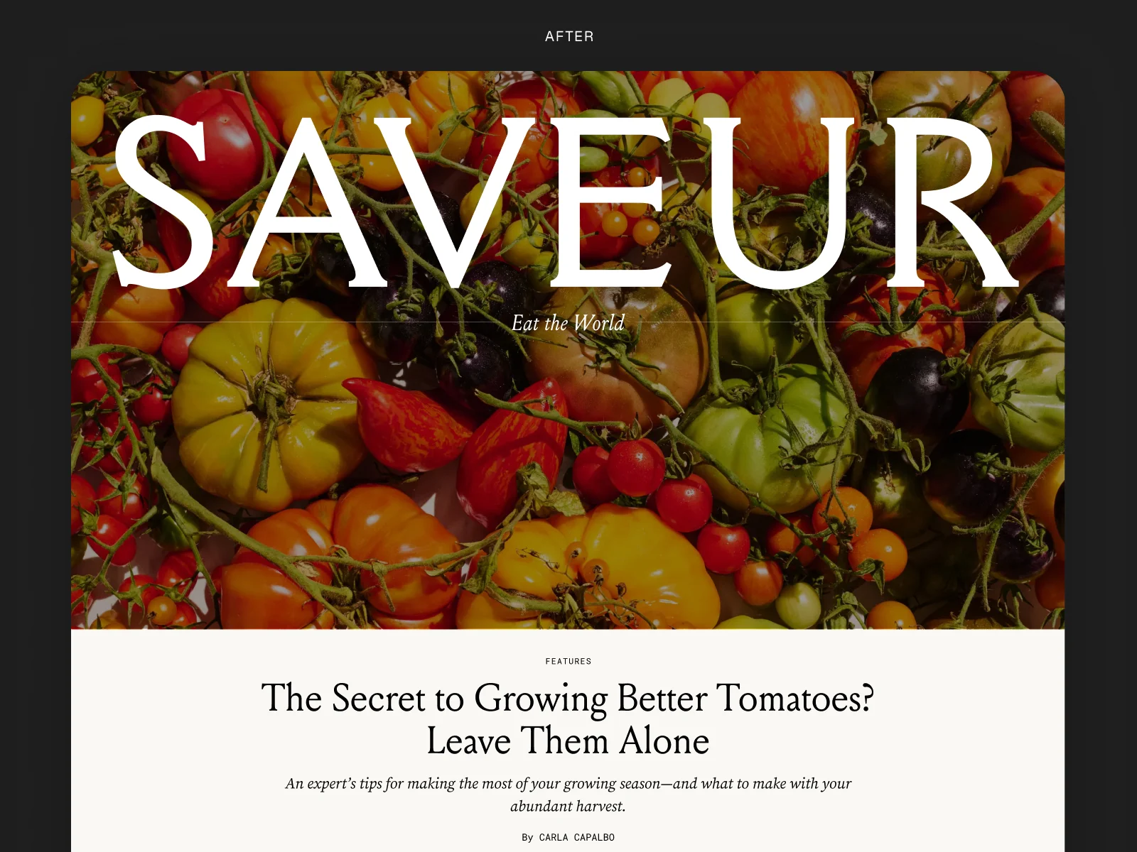 Saveur after redesign