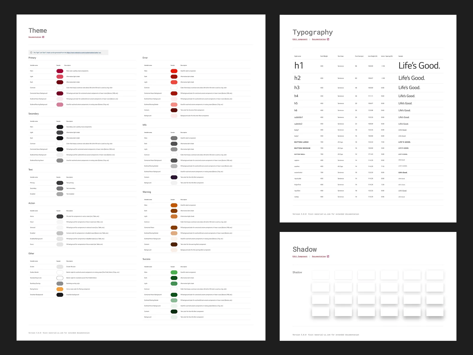 LG token architecture — color, spacing, type